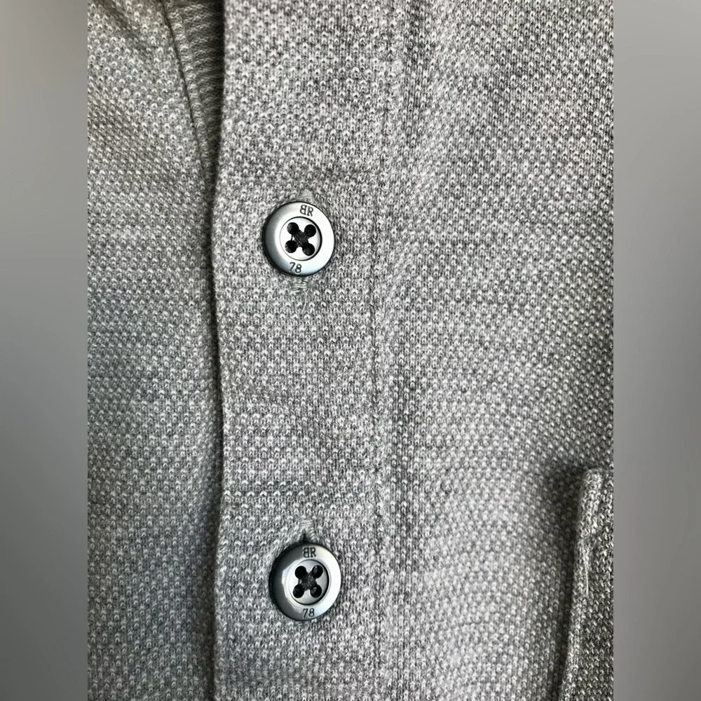 Banana Republic Mens Standard Fit Combed Cotton Gray Polo Shirt Mens Size Medium